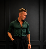 Сорочка чоловіча зелена Sigma Slim Fit Kosa Collection Розмір M 001130 фото