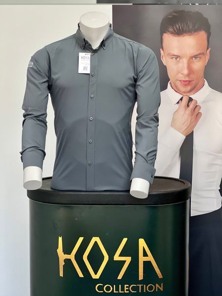 Рубашка мужская уникальная серая Unique Kosa Collection Размер XS 00151 фото