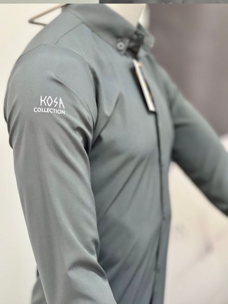 Сорочка чоловіча унікальна сіра Unique Kosa Collection Розмір M 00153 фото